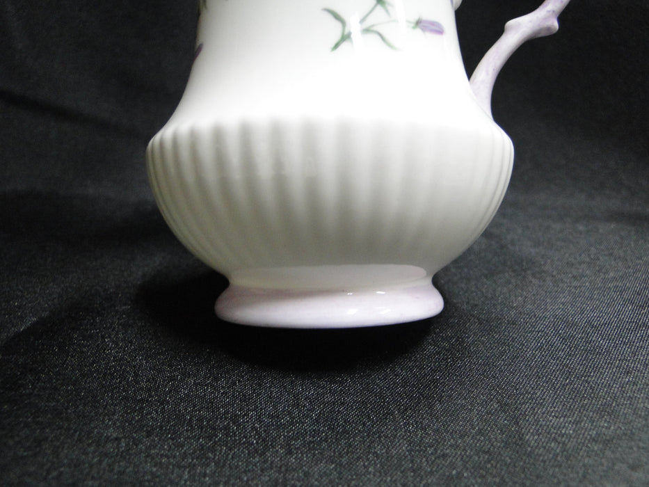 Rosina Queen's Harebell, Blue Flowers, Purple Trim: Creamer / Cream Pitcher