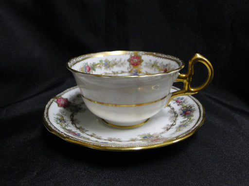 Royal Stafford Pink, Blue, & Purple Flowers, Gold Trim: Cup & Saucer Set, 2 1/8"