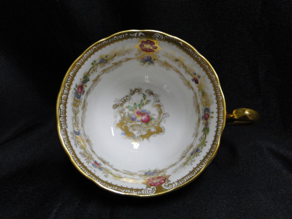 Royal Stafford Pink, Blue, & Purple Flowers, Gold Trim: Cup & Saucer Set, 2 1/8"