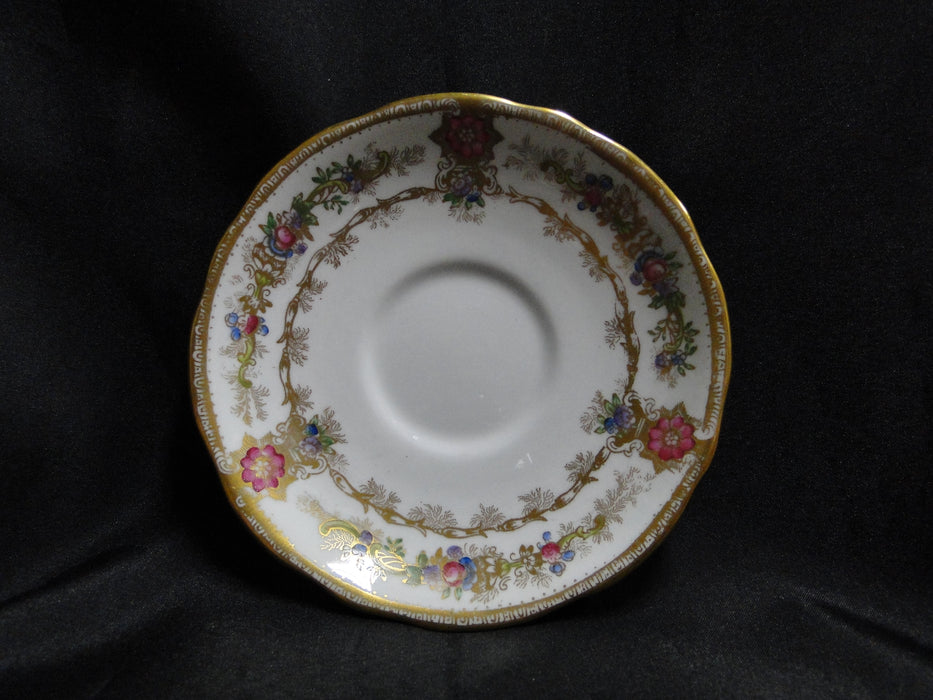Royal Stafford Pink, Blue, & Purple Flowers, Gold Trim: Cup & Saucer Set, 2 1/8"