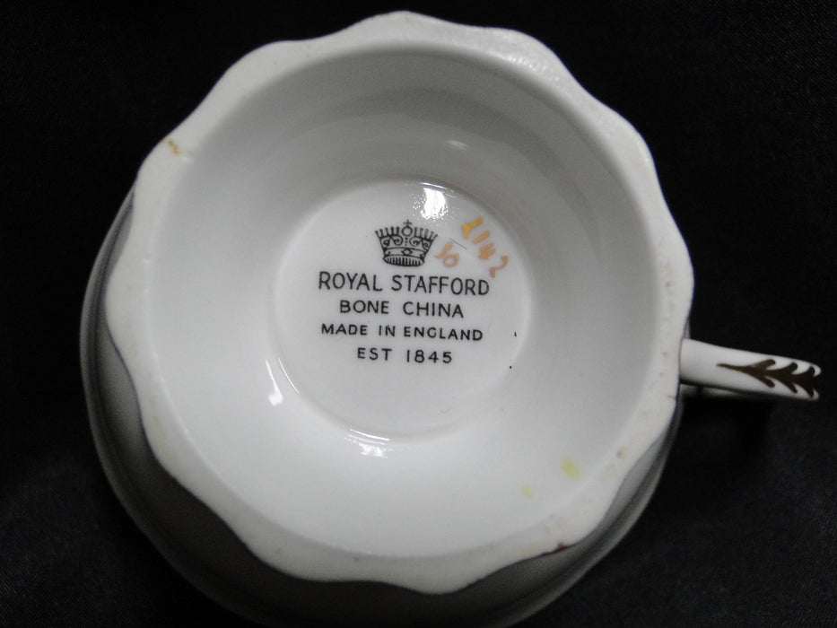 Royal Stafford Gold Flowers on Yellow Band: Cup & Saucer Set, 2 1/4" Tall