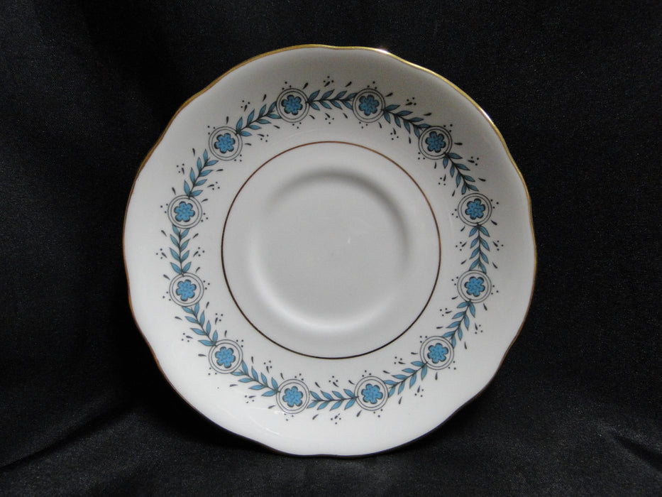 Coalport Regent, Aqua Laurel & Flowers, Gold Trim: Cup & Saucer Set, 2 1/8" Tall