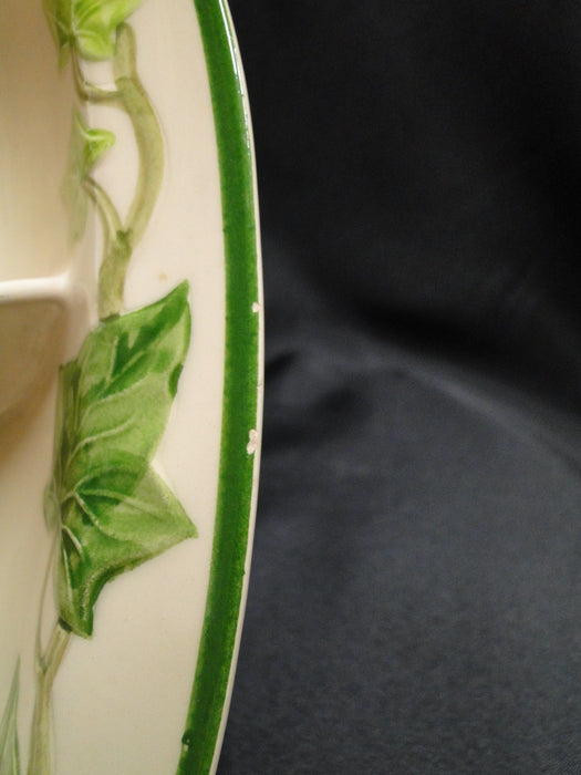 Franciscan Ivy (USA), Green: Divided Serving Bowl, 12 1/4", Nicks on Trim