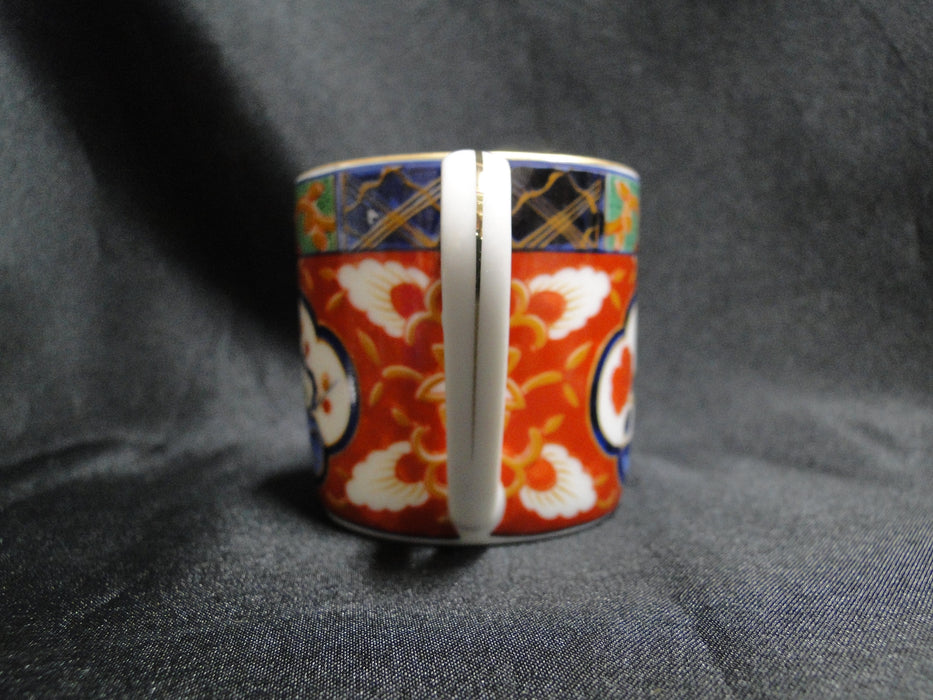 Takahashi Imari, Landscapes, Cobalt, Rust, Green: Demitasse Cup & Saucer, 2 1/4"