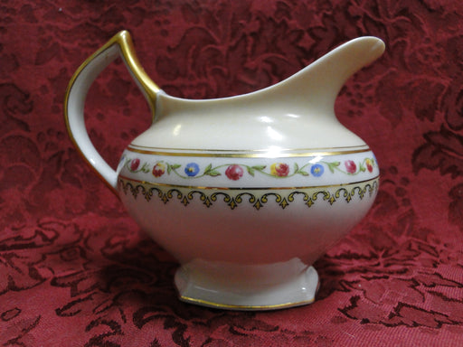 Raynaud RYD2: Tan Rim, Floral Center, Rose Trim: Creamer / Cream Pitcher, As Is