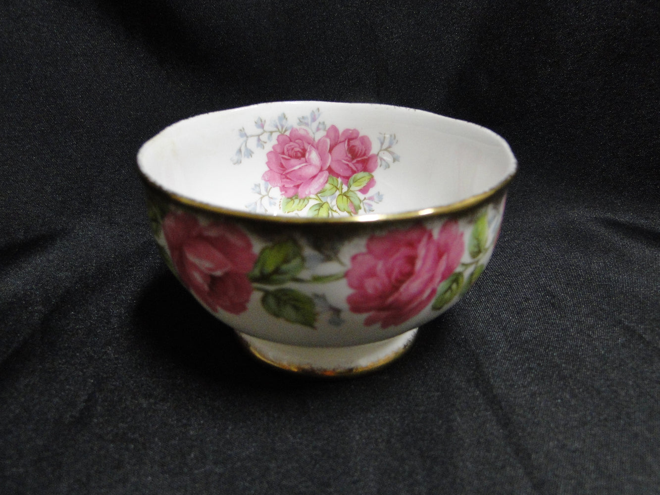 Bell China Lady Alexander Rose, Pink: Open Sugar Bowl, 3 1/2" x 2 1/8" Tall