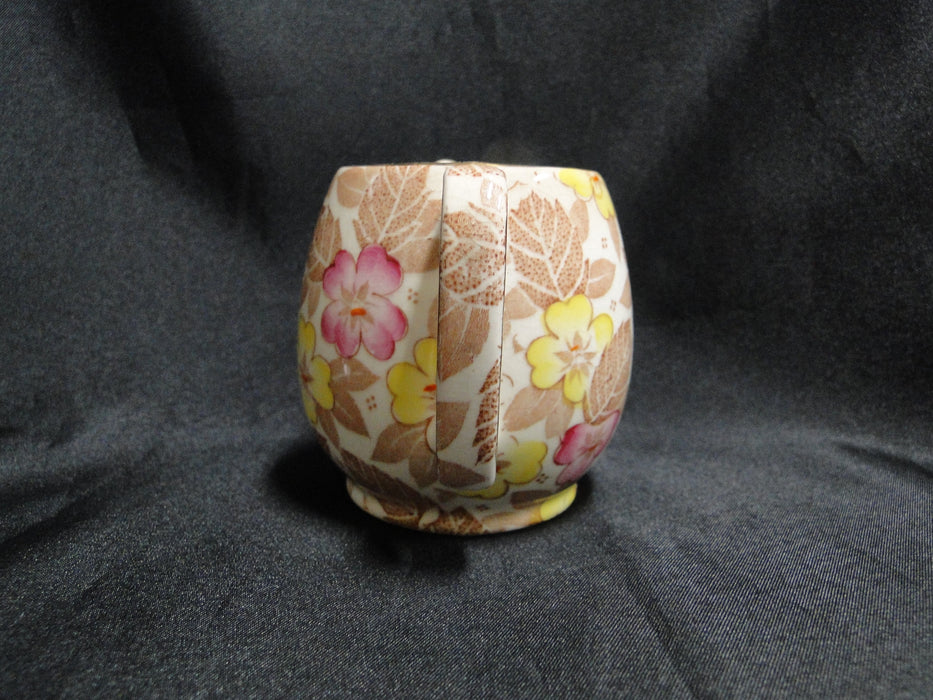 Royal Winton Clyde Chintz, Pink, Yellow, Brown: Creamer, 3 1/8" Tall, Crazing