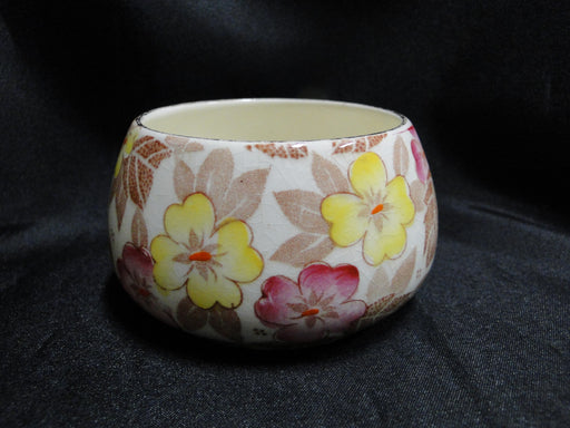 Royal Winton Clyde Chintz, Pink, Yellow, Brown: Open Sugar Bowl, Crazing