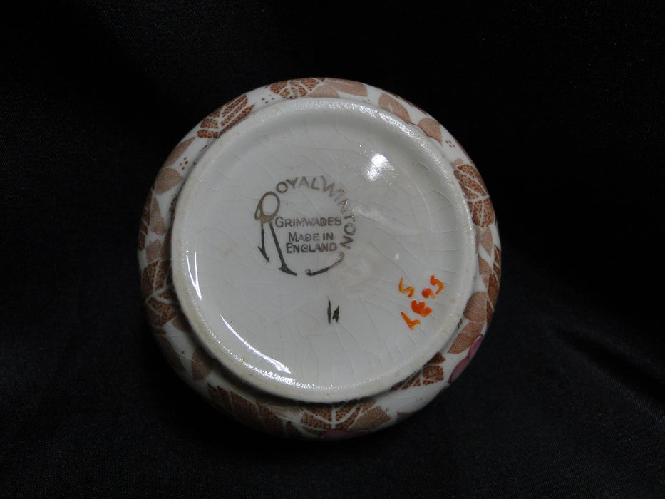 Royal Winton Clyde Chintz, Pink, Yellow, Brown: Open Sugar Bowl, Crazing