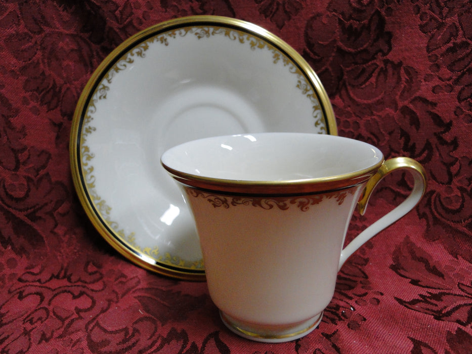 Lenox Eclipse, Ivory, Black Band, Gold Scrolls & Trim: Cup & Saucer Set