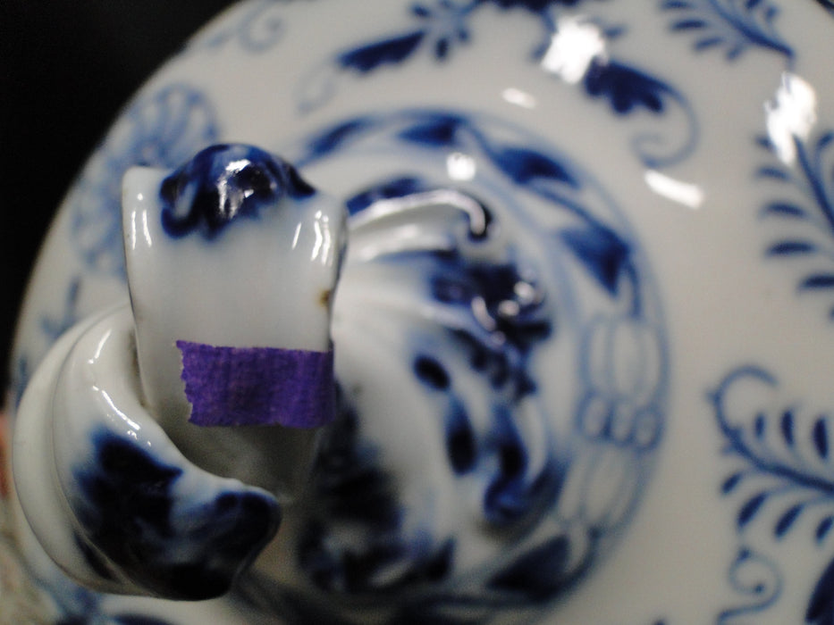 Teichert Meissen Blue Onion, Oval Backstamp: Round Serving Bowl & Lid, As Is