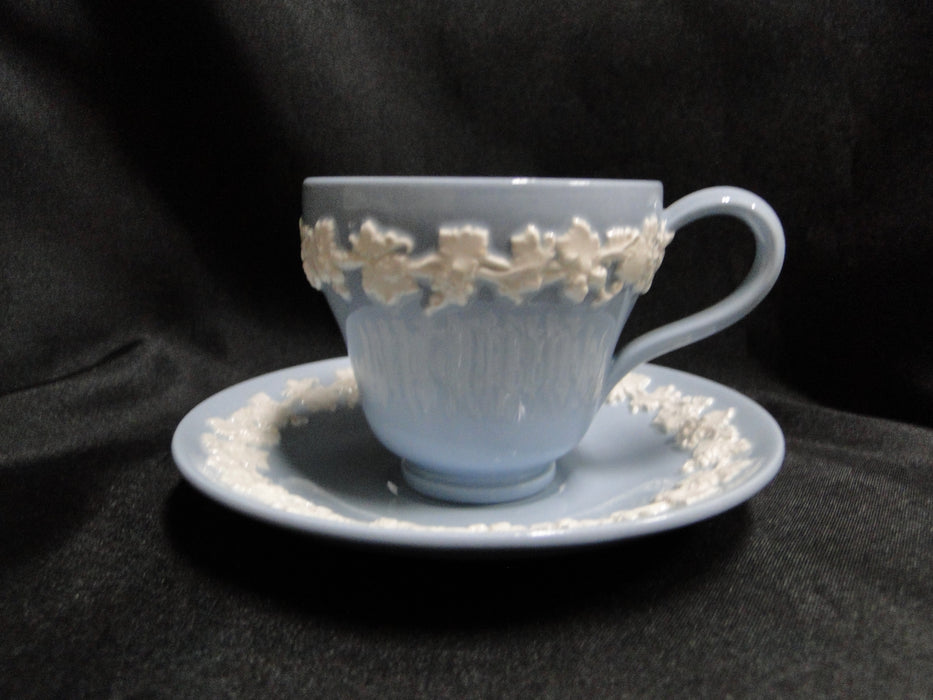 Wedgwood Queensware Cream on Lavender / Blue, Plain: Demi Cup & Saucer As Is