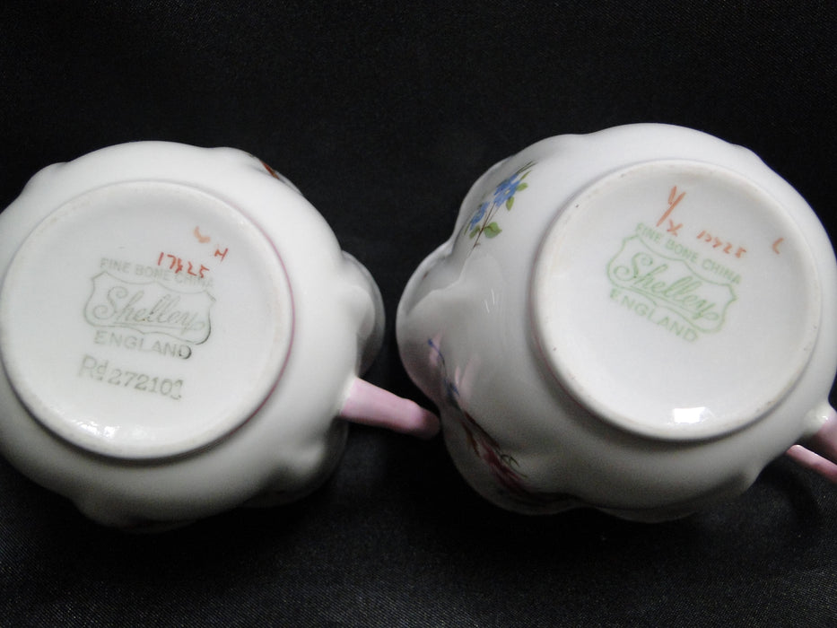Shelley Rose & Red Daisy, Pink Trim: Cup & Saucer Set (s), 2 3/8", Dainty