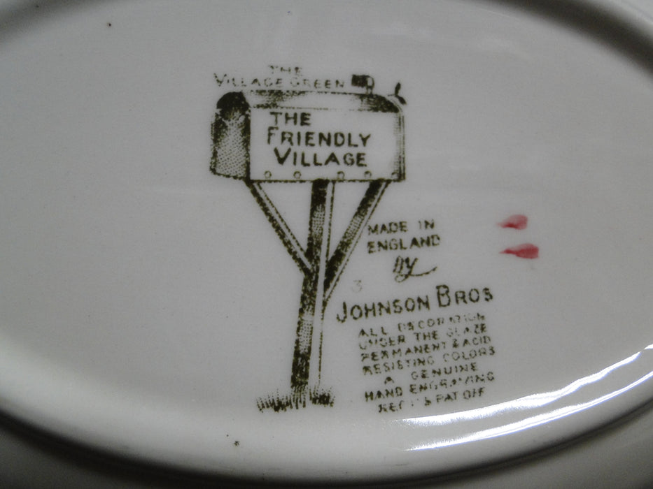 Johnson Brothers Friendly Village, England: Oval Serving Bowl, 9", Crazing