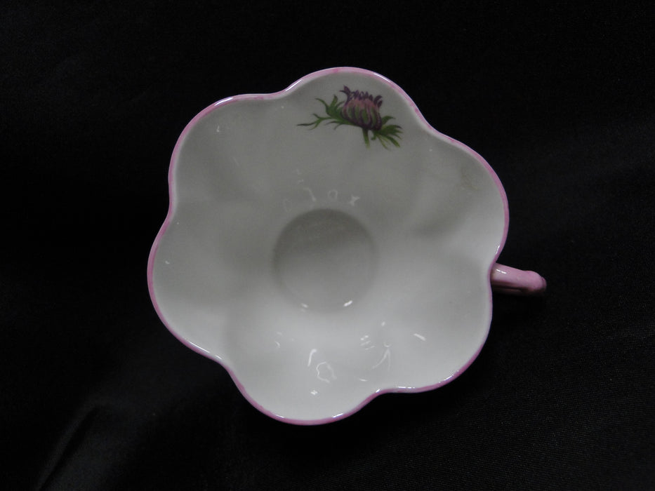 Shelley Thistle, Purple, Pink Trim: Cup & Saucer Set, 2 3/8", Dainty