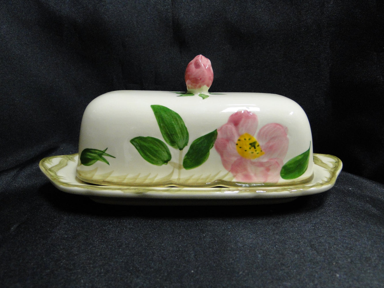 Franciscan Desert Rose, USA: Covered Butter Dish w/ Lid & Rose Handle