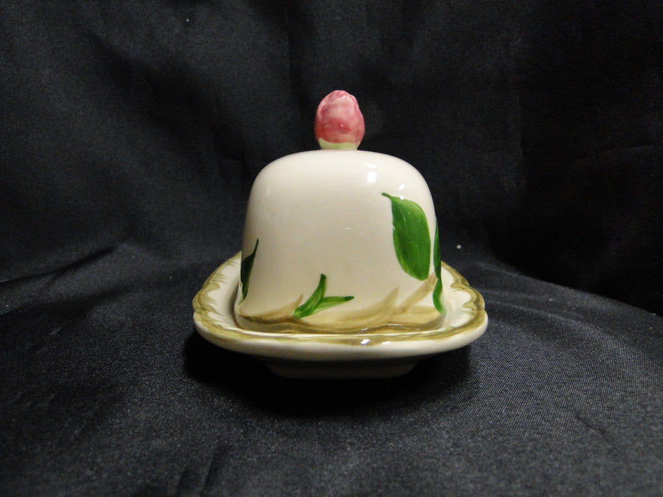 Franciscan Desert Rose, USA: Covered Butter Dish w/ Lid & Rose Handle