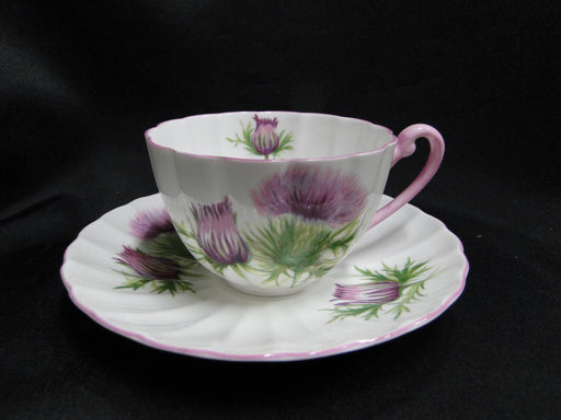 Shelley Thistle, Purple, Pink Trim: Cup & Saucer Set, 2 1/4", Ludlow