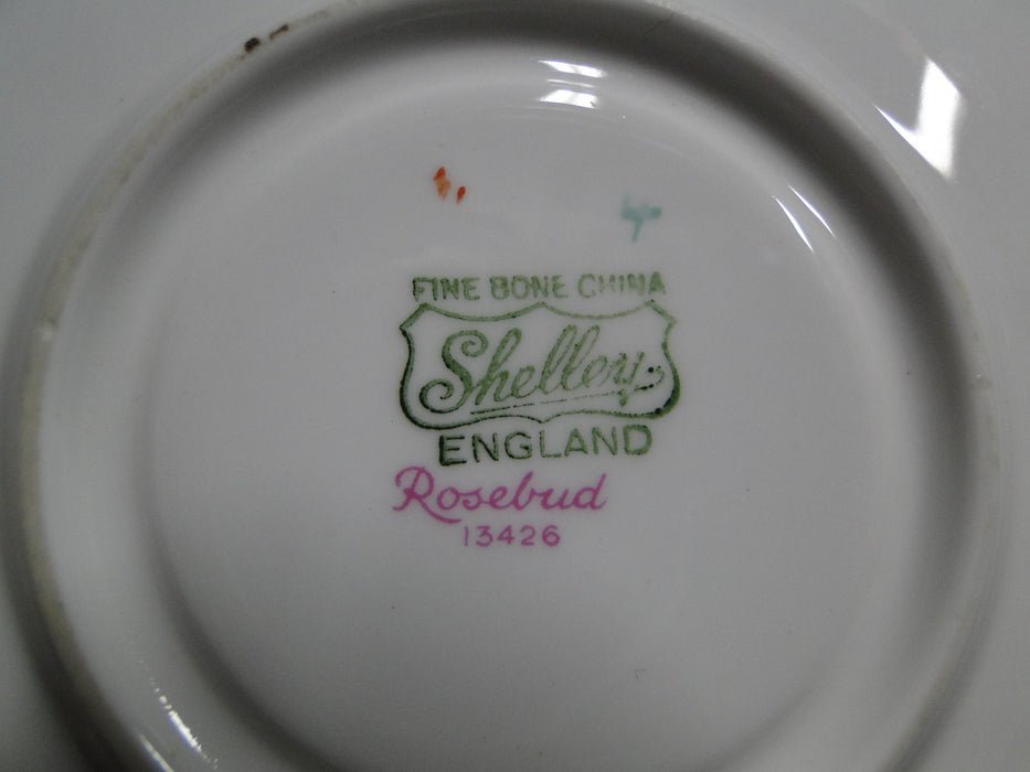 Shelley Rosebud, Pink Roses, Green Trim: Cup & Saucer Set, 2 1/2", Dainty