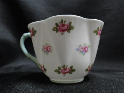 Shelley Rosebud, Pink Roses, Green Trim: Cup & Saucer Set, 2 1/2", Dainty