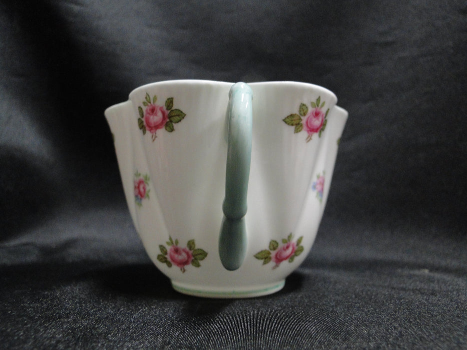 Shelley Rosebud, Pink Roses, Green Trim: Cup & Saucer Set, 2 1/2", Dainty