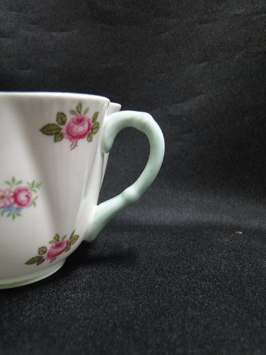 Shelley Rosebud, Pink Roses, Green Trim: Cup & Saucer Set, 2 1/2", Dainty