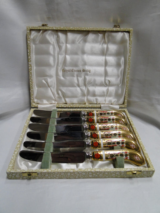 Royal Crown Derby Old Imari: Boxed Set of Six Tea / Butter Knives, 7 1/4" Long