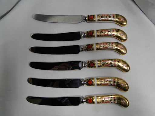 Royal Crown Derby Old Imari: Boxed Set of Six Tea / Butter Knives, 7 1/4" Long