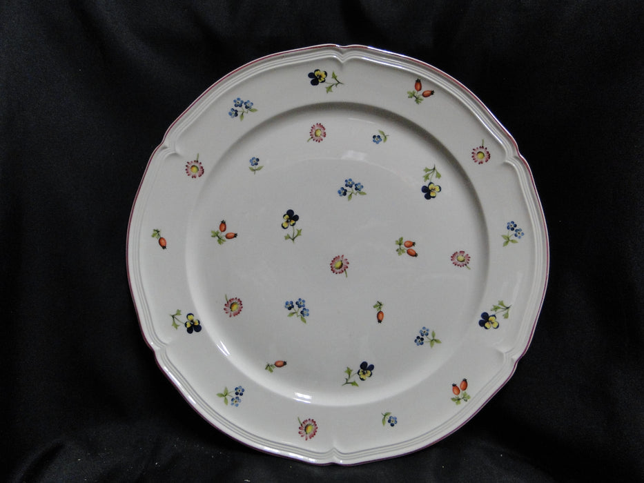 Villeroy & Boch Petite Fleur, Small Flowers, Red Trim: Round Platter, 12 1/2"