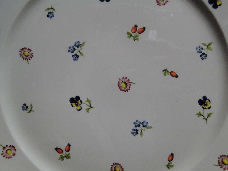 Villeroy & Boch Petite Fleur, Small Flowers, Red Trim: Round Platter, 12 1/2"
