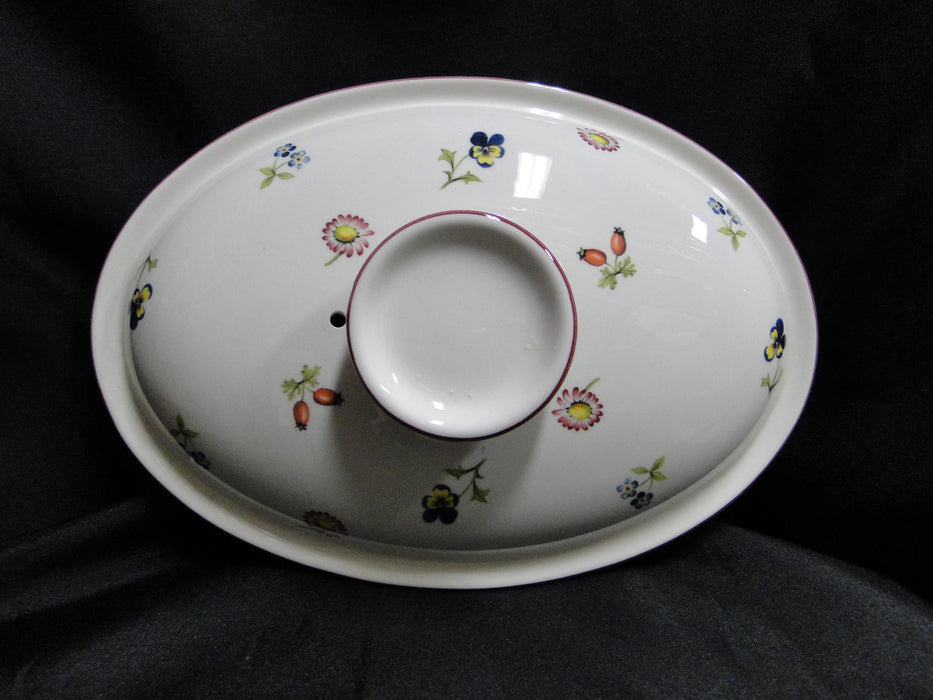 Villeroy & Boch Petite Fleur, Small Flowers, Red Trim: Oval Casserole & Lid