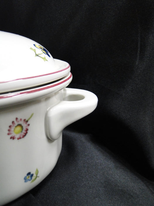 Villeroy & Boch Petite Fleur, Small Flowers, Red Trim: Oval Casserole & Lid