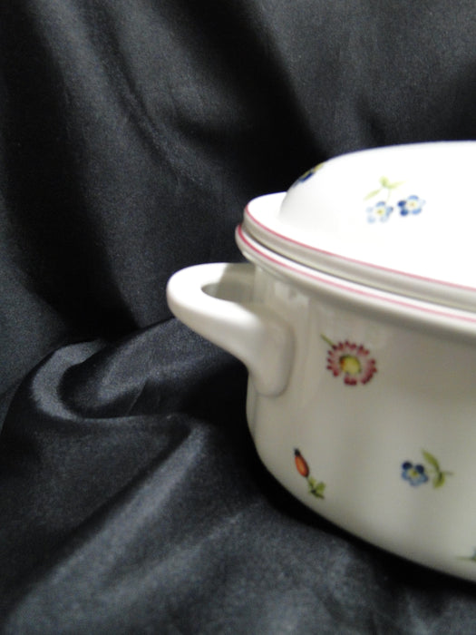 Villeroy & Boch Petite Fleur, Small Flowers, Red Trim: Oval Casserole & Lid