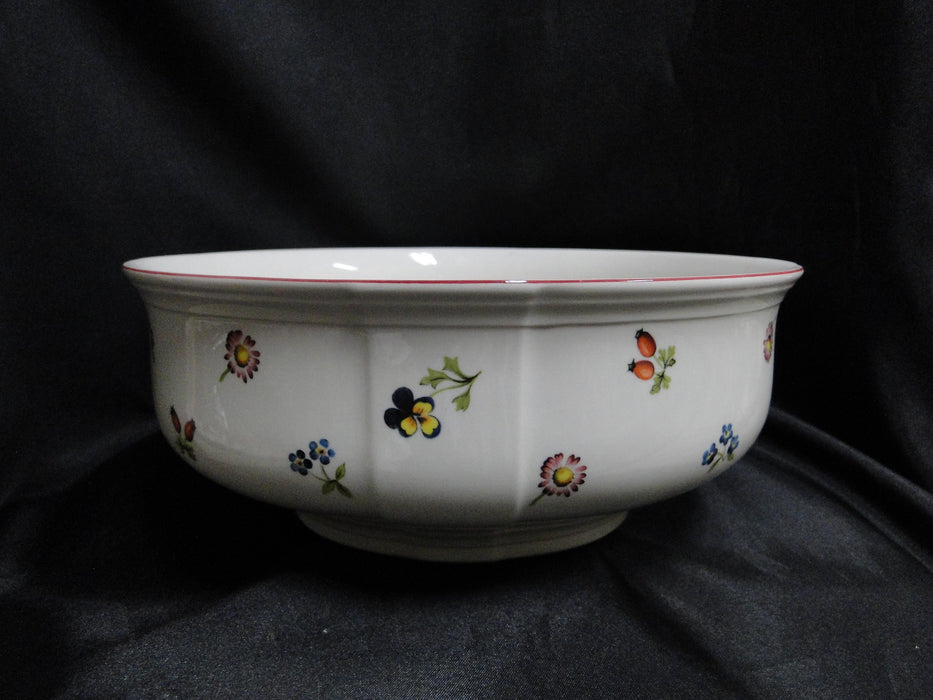 Villeroy & Boch Petite Fleur, Small Flowers, Red Trim: Round Serving Bowl 9 7/8"
