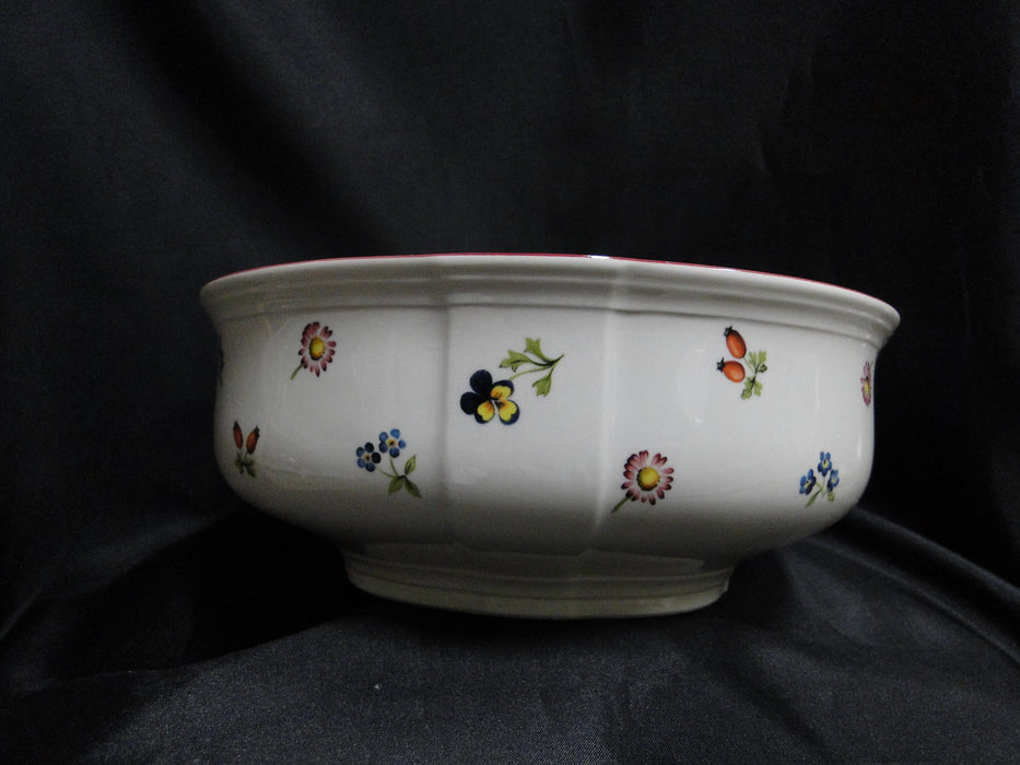 Villeroy & Boch Petite Fleur, Small Flowers, Red Trim: Round Serving Bowl 9 7/8"