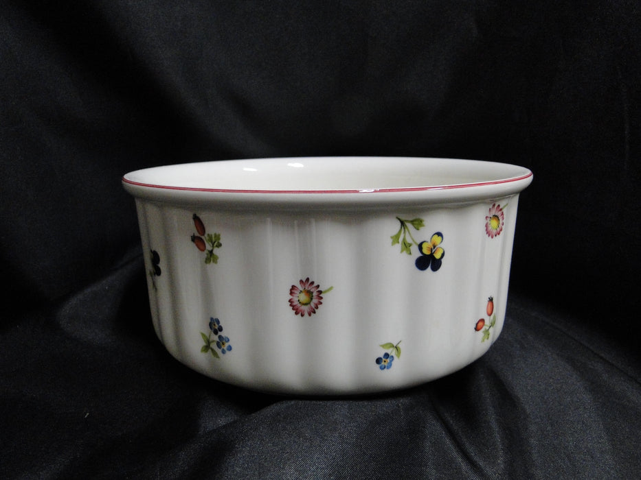 Villeroy & Boch Petite Fleur, Small Flowers, Red Trim: Souffle, 7 7/8" x 3 1/2"