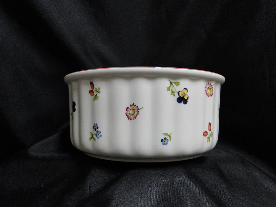 Villeroy & Boch Petite Fleur, Small Flowers, Red Trim: Souffle, 7 7/8" x 3 1/2"