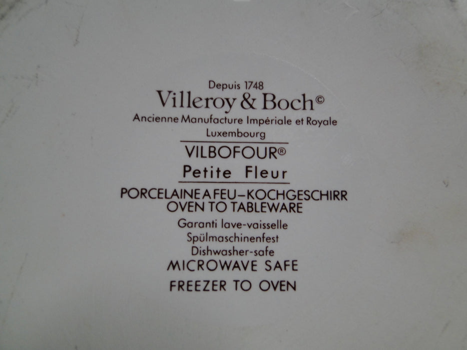 Villeroy & Boch Petite Fleur, Small Flowers, Red Trim: Souffle, 7 7/8" x 3 1/2"