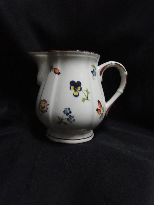 Villeroy & Boch Petite Fleur, Small Flowers, Red Trim: Creamer, 3 5/8" Tall