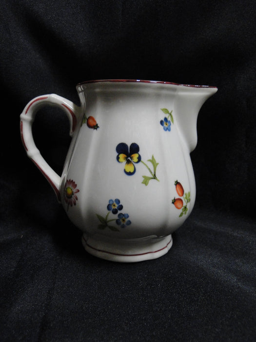 Villeroy & Boch Petite Fleur, Small Flowers, Red Trim: Creamer, 3 5/8" Tall