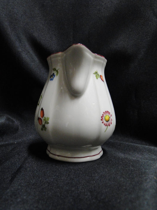 Villeroy & Boch Petite Fleur, Small Flowers, Red Trim: Creamer, 3 5/8" Tall