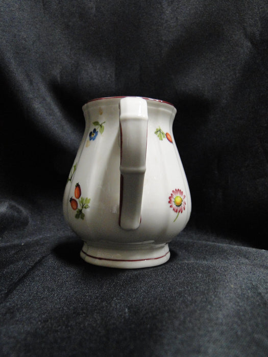Villeroy & Boch Petite Fleur, Small Flowers, Red Trim: Creamer, 3 5/8" Tall
