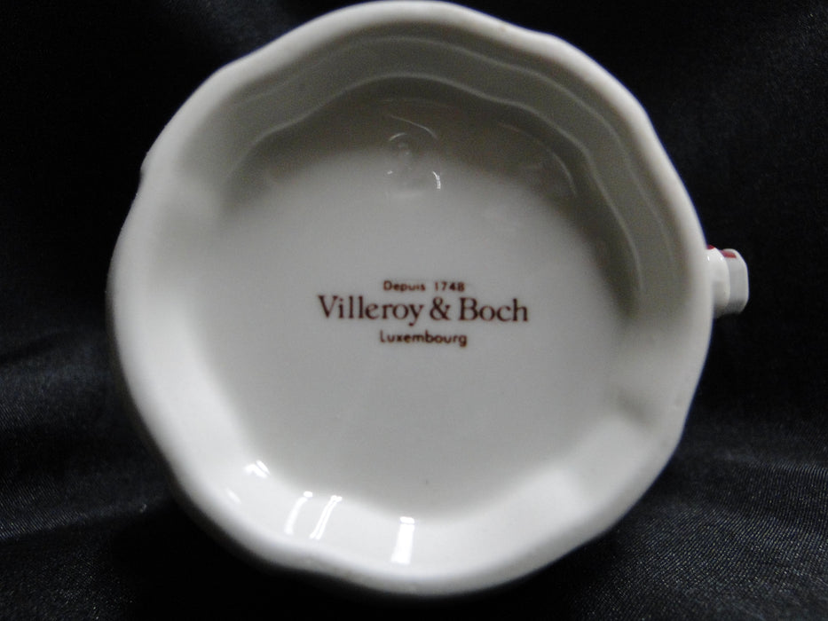 Villeroy & Boch Petite Fleur, Small Flowers, Red Trim: Creamer, 3 5/8" Tall