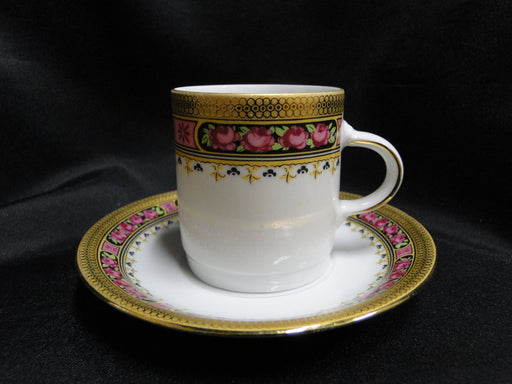 Tirschenreuth Pink Roses, Gold Encrusted: Demitasse Cup & Saucer Set, 2 3/8"