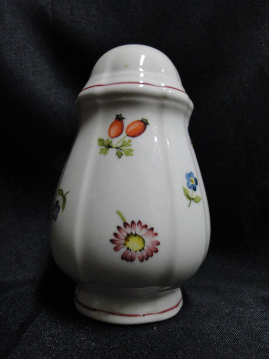 Villeroy & Boch Petite Fleur, Small Flowers, Red Trim: Salt OR Pepper, 1 Hole