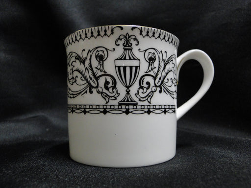 Royal Worcester Padua, Black Scrolls & Urns: Demitasse Cup & Saucer Set, 2 1/2"