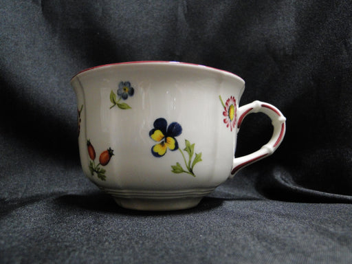 Villeroy & Boch Petite Fleur, Small Flowers, Red Trim: Cup & Saucer Set, 2 3/8"