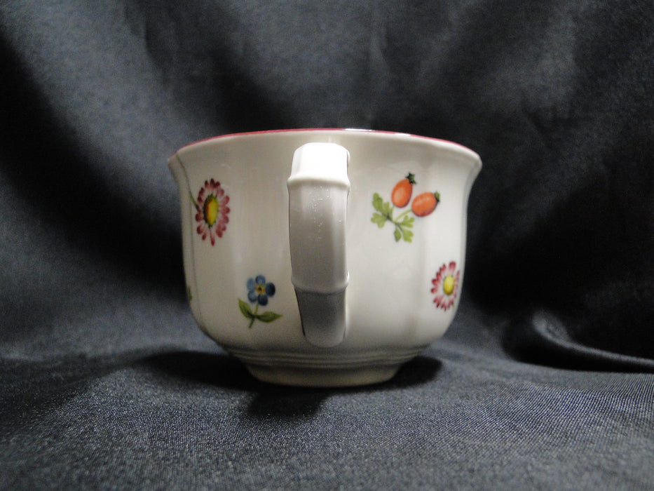 Villeroy & Boch Petite Fleur, Small Flowers, Red Trim: Cup & Saucer Set, 2 3/8"