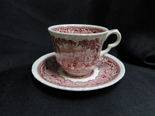 Mason's Vista Pink, Transferware: Flat Cup & Saucer Set, 2 7/8", Nick
