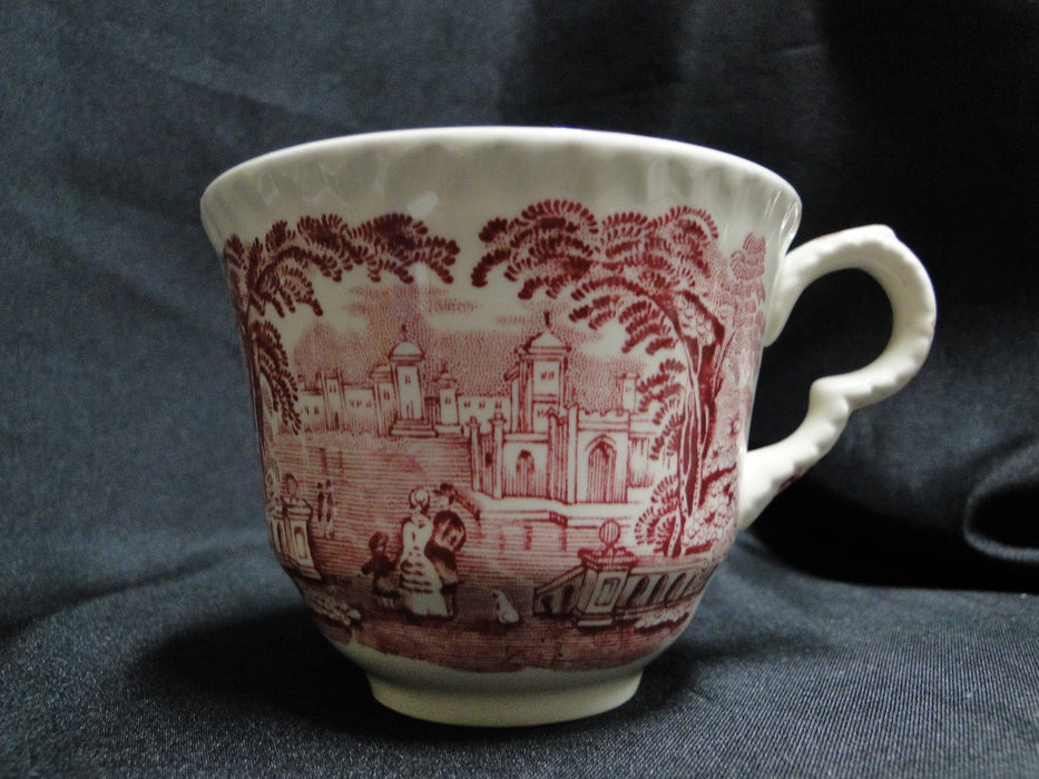Mason's Vista Pink, Transferware: Flat Cup & Saucer Set (s), 2 7/8" Tall